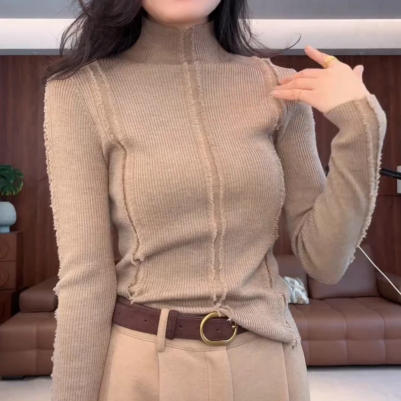 【时髦聚焦】冬季时尚长袖针织休闲半高领领针织衫LK2508716