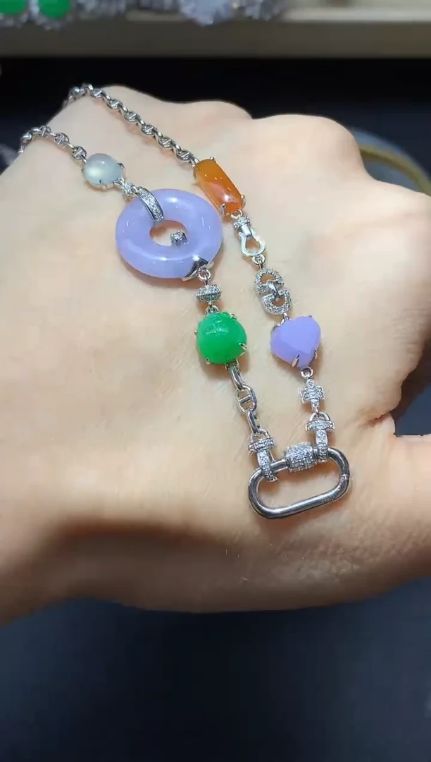 颈饰18K金镶嵌翡翠781-中国好珍宝