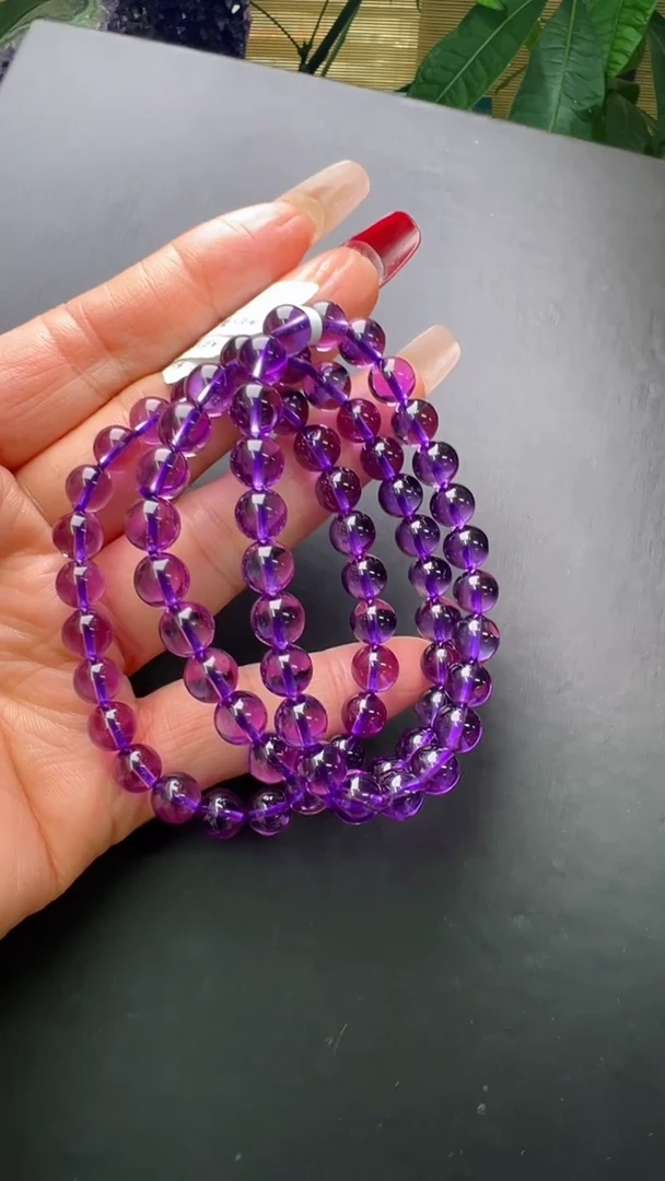 【闪购商品】水晶手串未镶嵌紫水晶手串7m+多样性发一JP38620