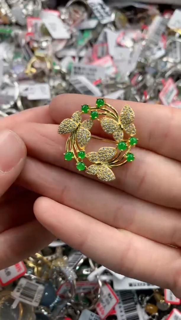 银S925镶嵌戒指翡翠555   8