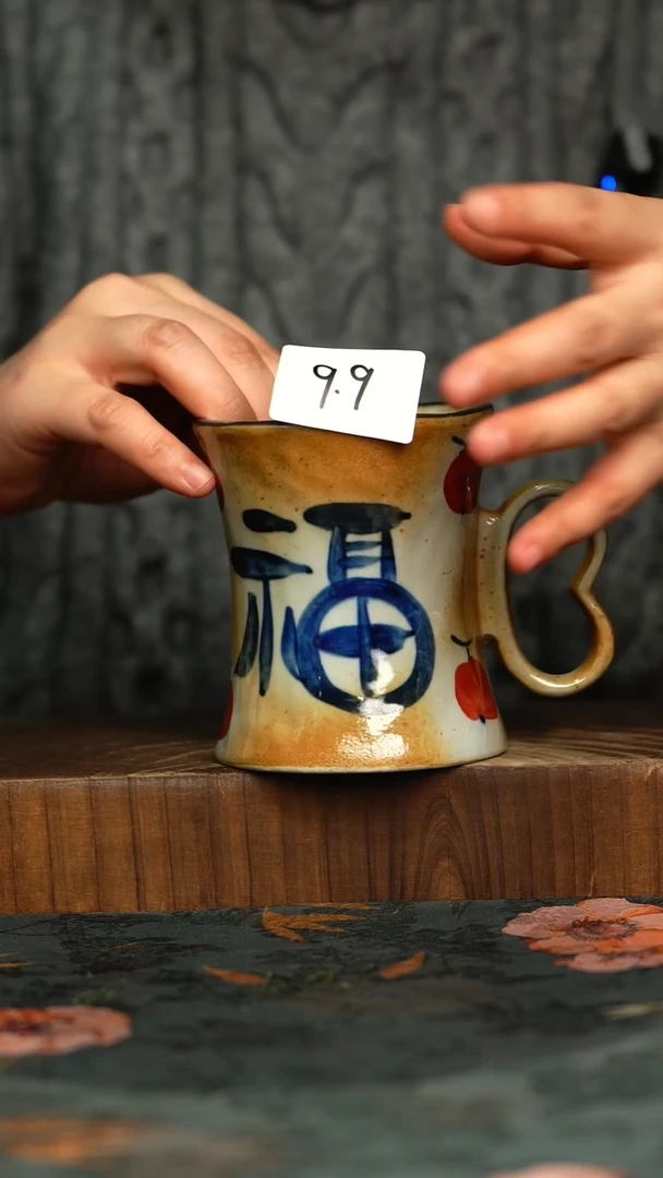 杯釉下彩手工手绘同款陶器