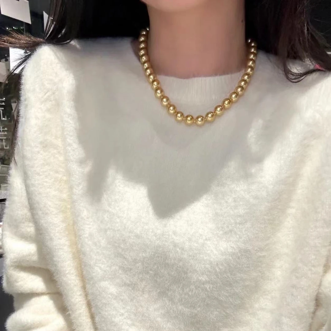 DARA/戴拉新粉专属浮力精选橙金黄南洋羽皇金贝珠项链金色项链