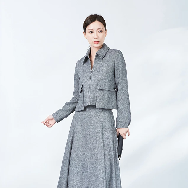 【莉莉专属】圣迪奥气质时尚翻领上衣短外套S243Z2201