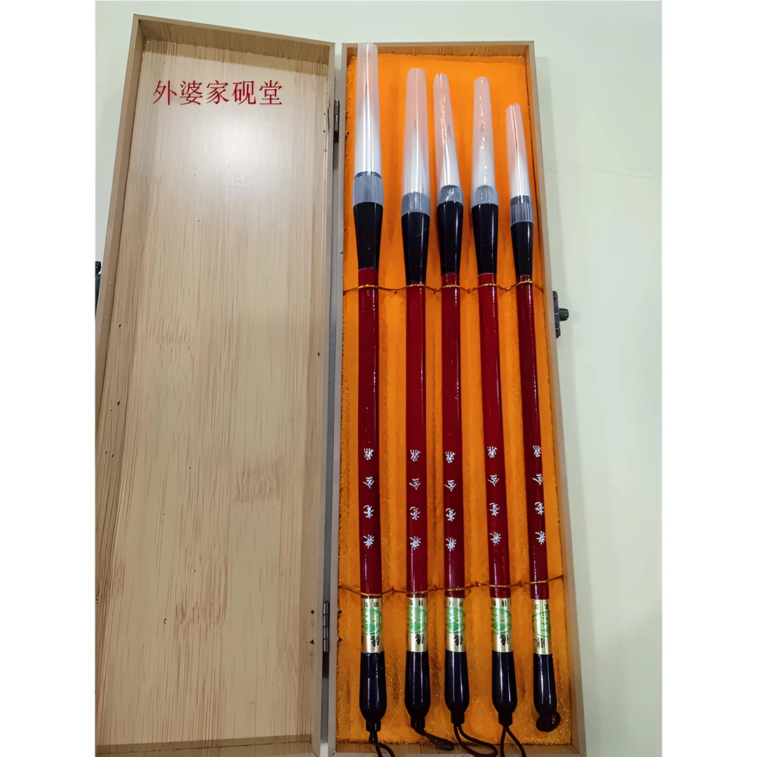 练字毛笔文房四宝笔墨纸砚兼毫羊毫狼毫五只装套装毛笔大中小楷齐