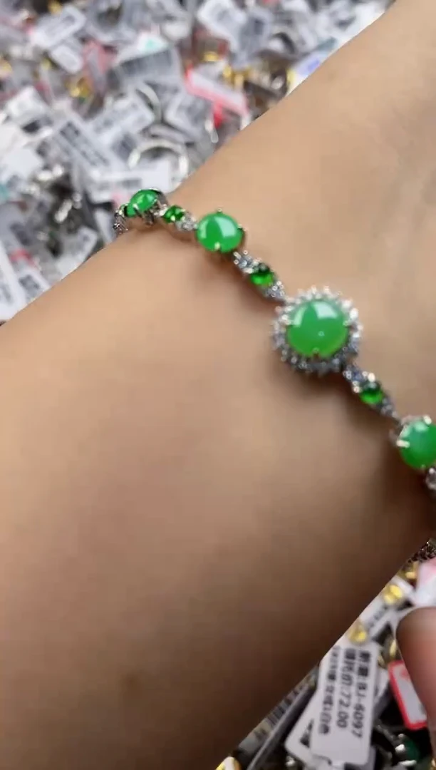 翡翠戒指银S925镶嵌5555     8