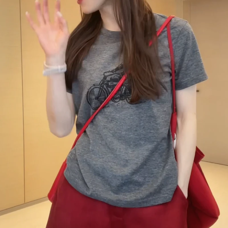 2025夏季新款美式字母印花圆领百搭T恤LK2503127