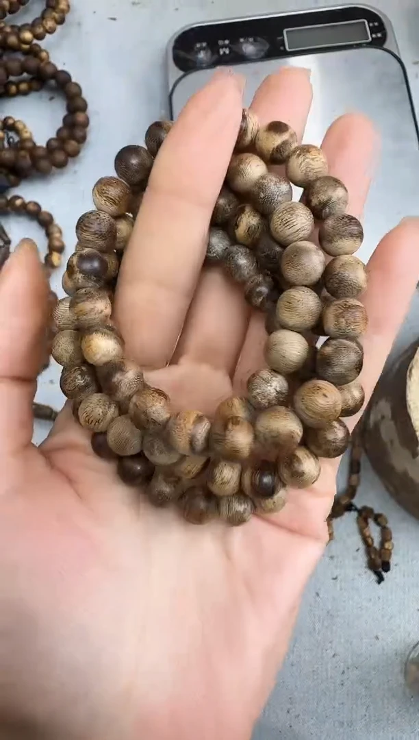 沉香手串0907沉香老料圆珠单圈多样性发一