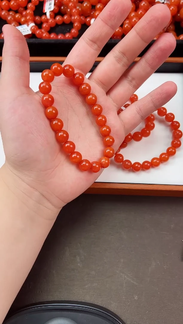 【闪购商品】南红玛瑙手串未镶嵌保山杨柳滴水洞亮光高品单圈 卡9+