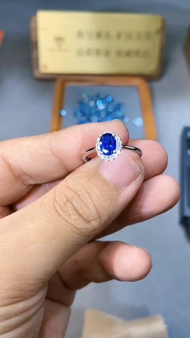 【闪购商品】蓝宝石戒指银S925镶嵌354
