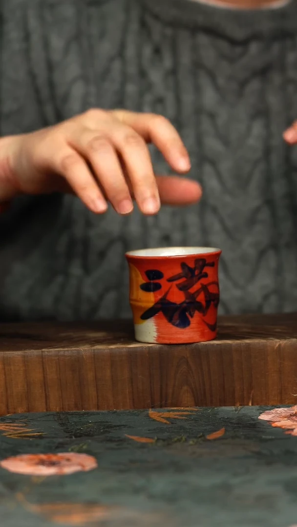杯釉下彩手工手绘同款陶器