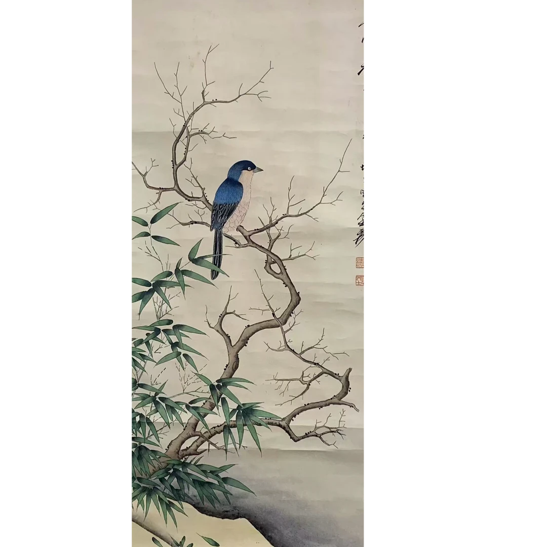 张DQ 花鸟立轴100 50 4.5平尺