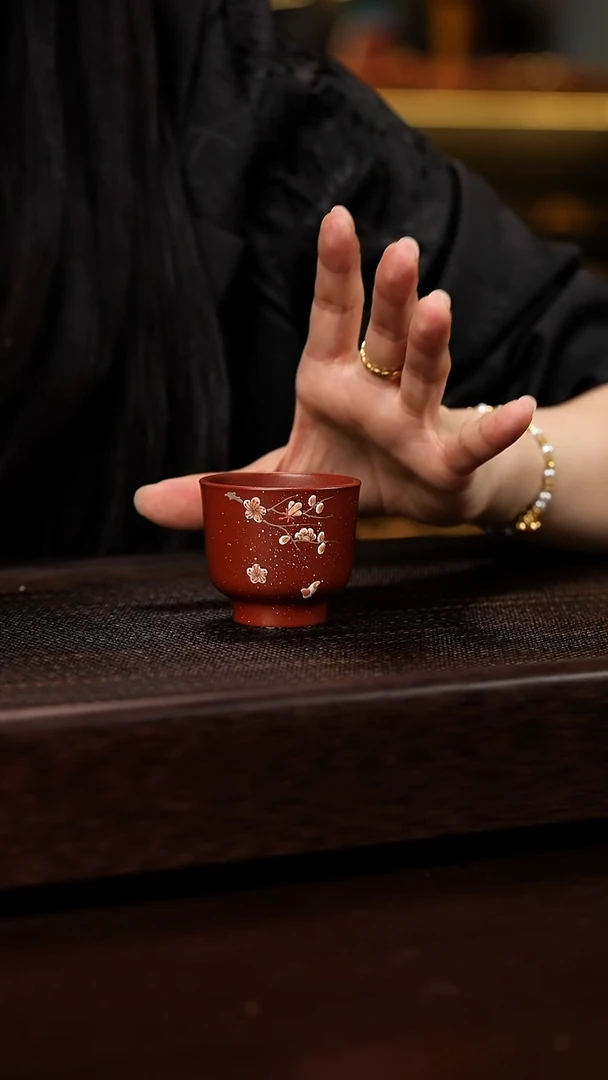 茶壶紫砂大红袍梅花杯