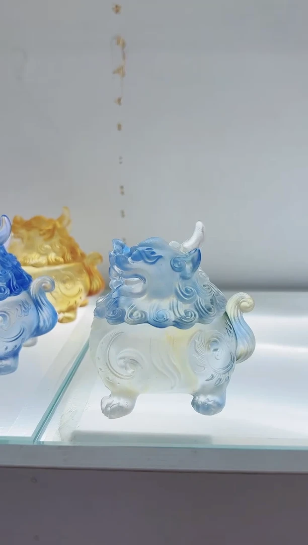 手工艺品琉璃古法琉璃小号狻猊香炉