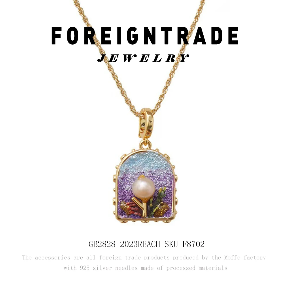 铜合金项链 橙画设计师款花影项链-F8702