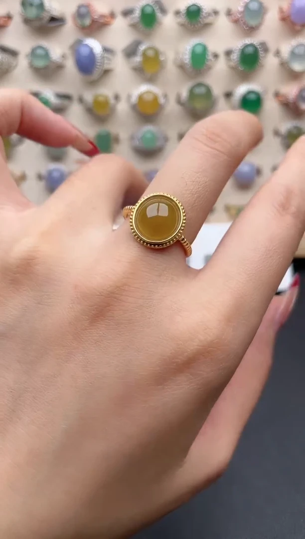 【闪购商品】翡翠戒指银S925镶嵌一物一证一礼盒