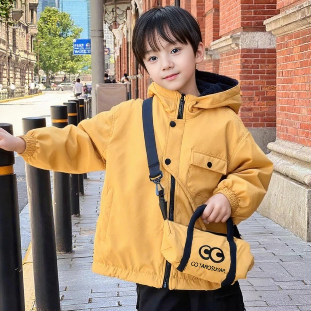 【送包包】儿童2025秋冬加绒双面穿外套棉服中大童男女时尚冲锋衣