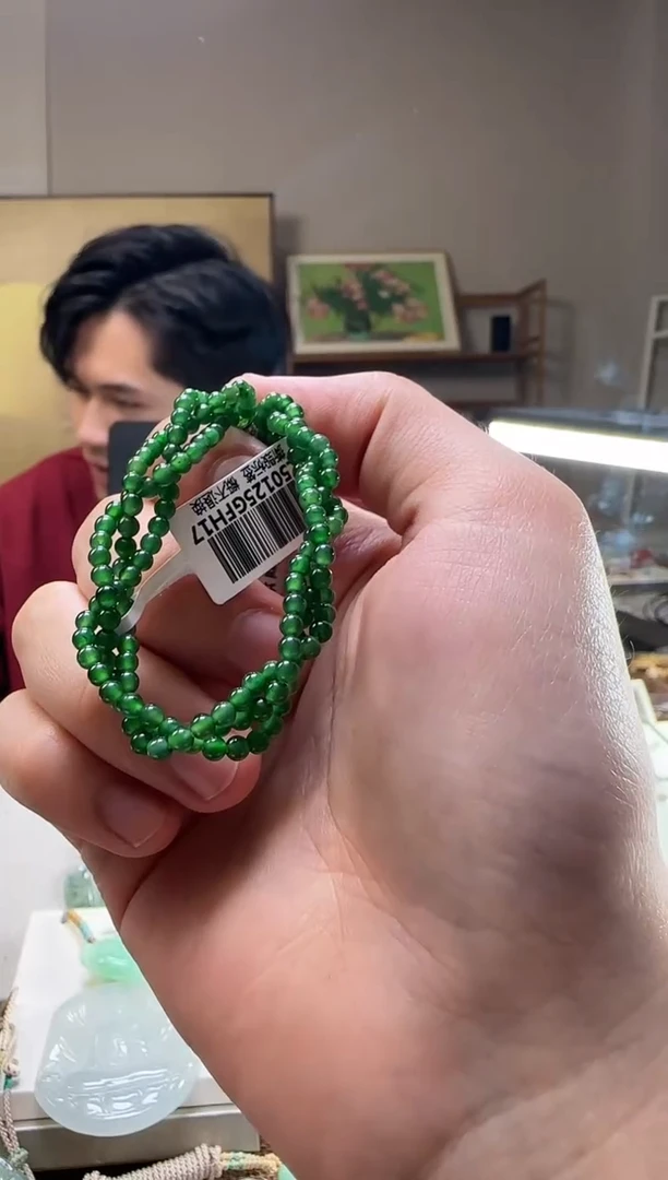 【闪购商品】翡翠手链未镶嵌约3mm翡翠圆珠手链39