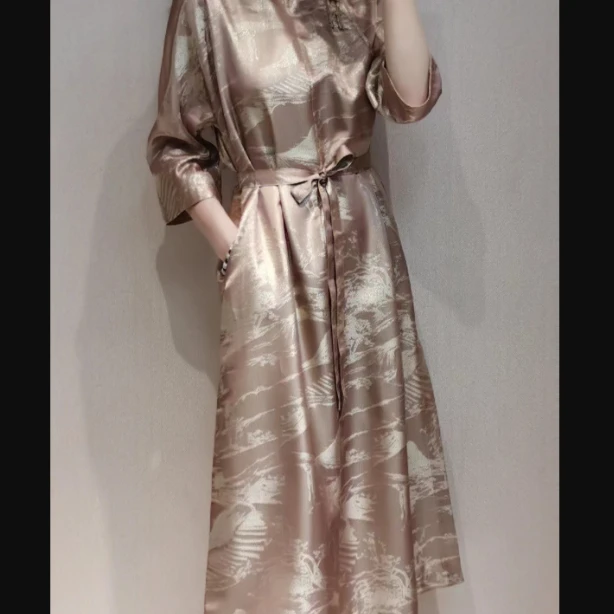 璐   新中式风桑蚕丝 扶光粉连衣裙 27136308