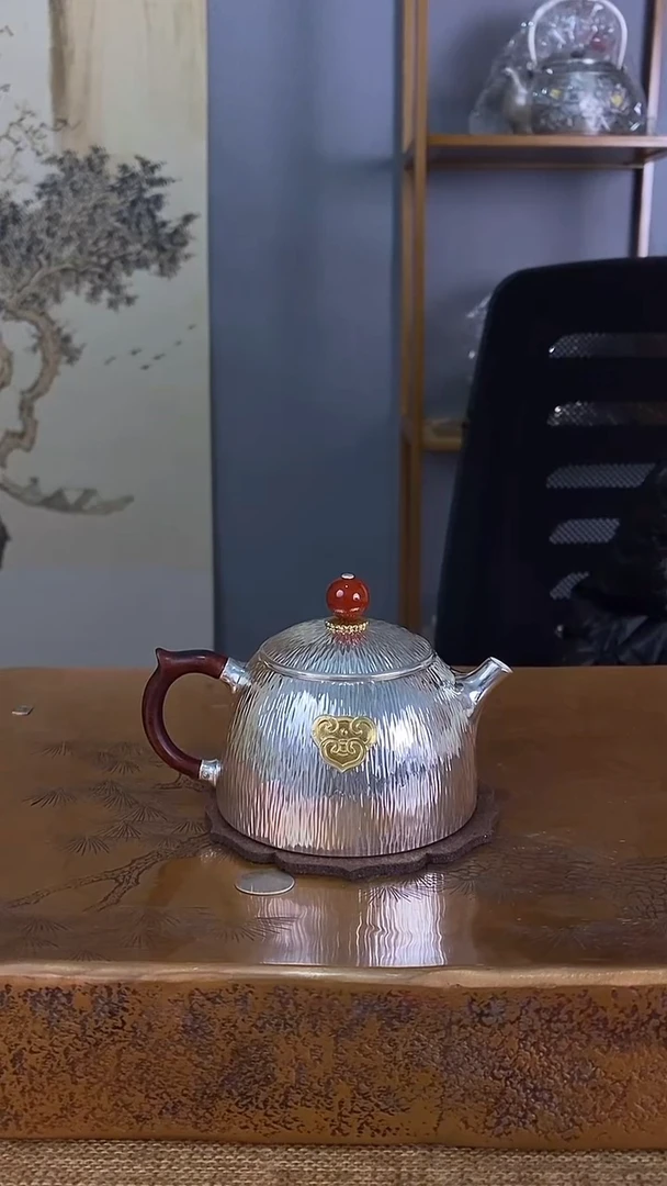 不二银工秦权如意泡茶壶