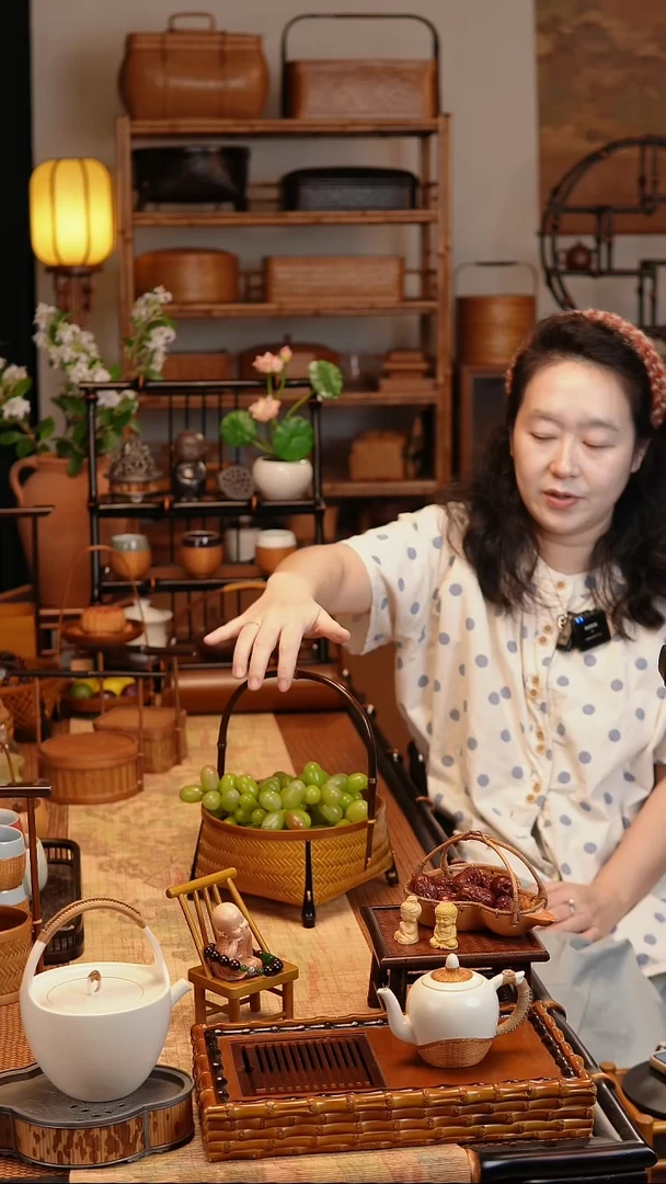 欢 提篮(紫竹+竹编)