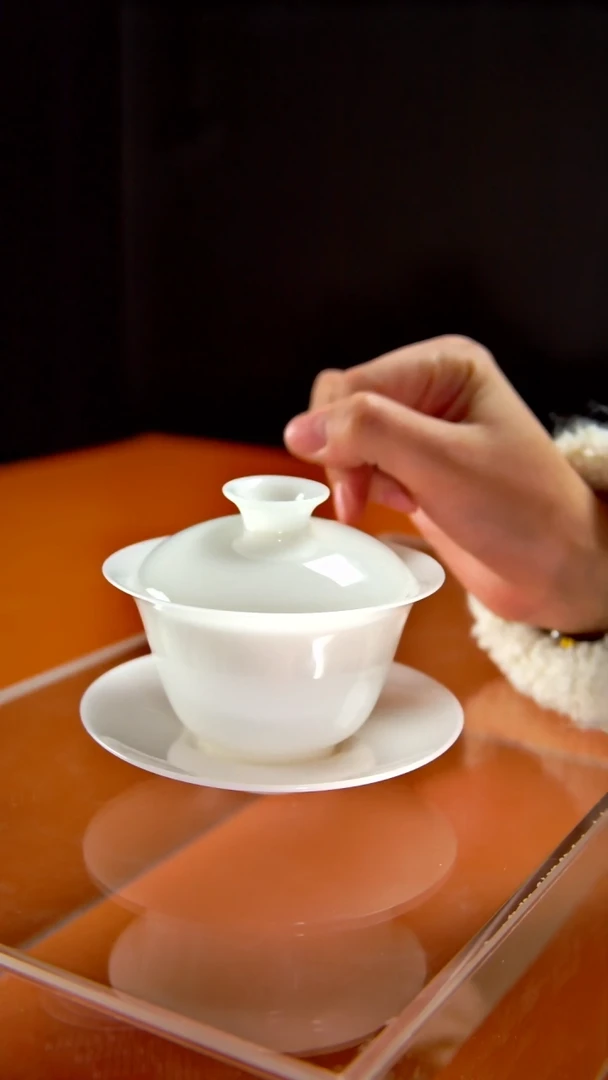 其他陶瓷《言泥陶瓷》璞玉高冰系列三才盖碗