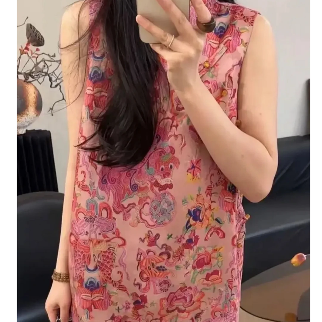 【锦鲤】夏新款显瘦时尚新中式夏季中国风无袖提花气质马甲外套