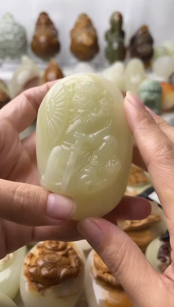 石材古青石棉纹正常不退换钟馗