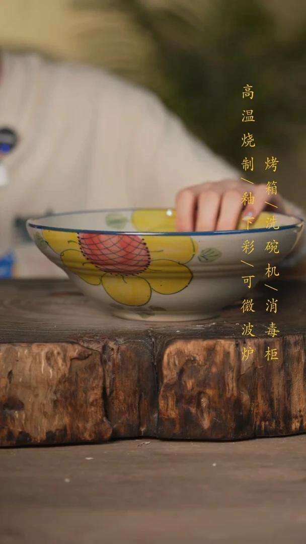 瓷片景德镇高温釉下彩可微波烤箱洗碗机