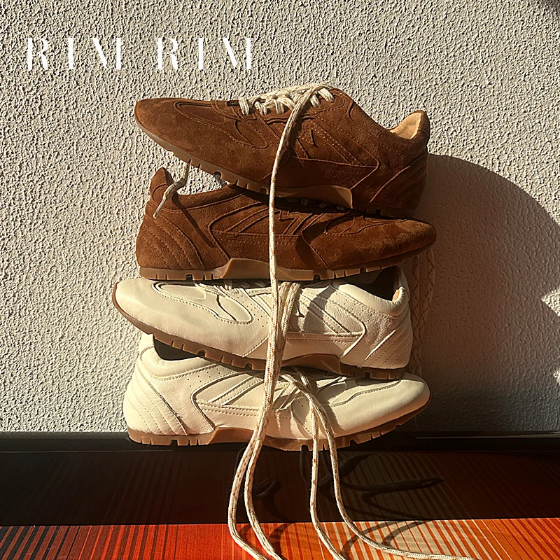 RIM RIM【松弛系列】复古运动薄底德训鞋休闲塑形马皮鞋