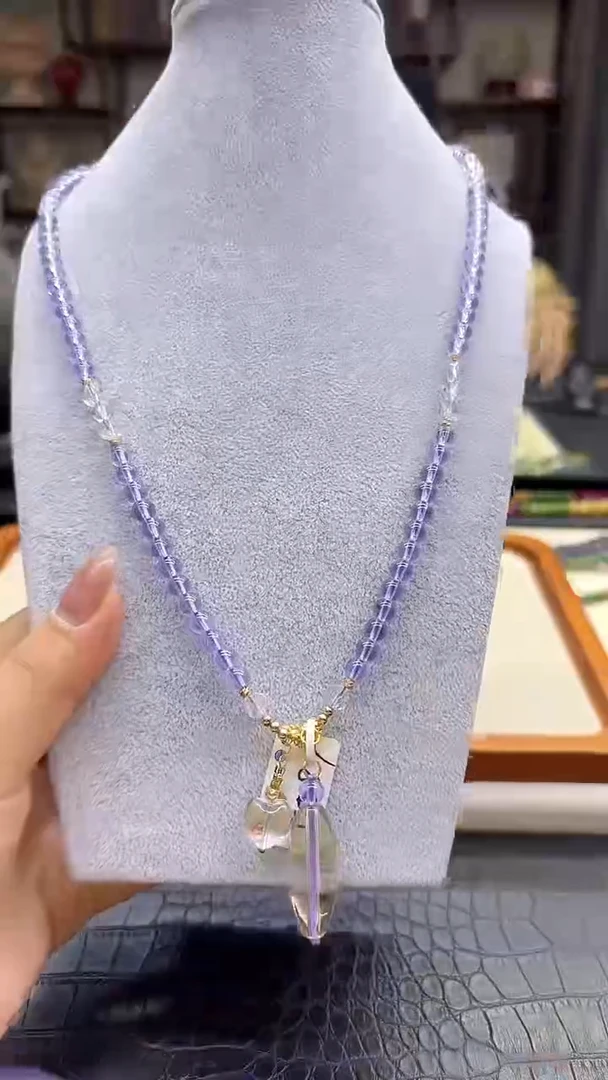 颈饰未镶嵌紫晶DIY款X587