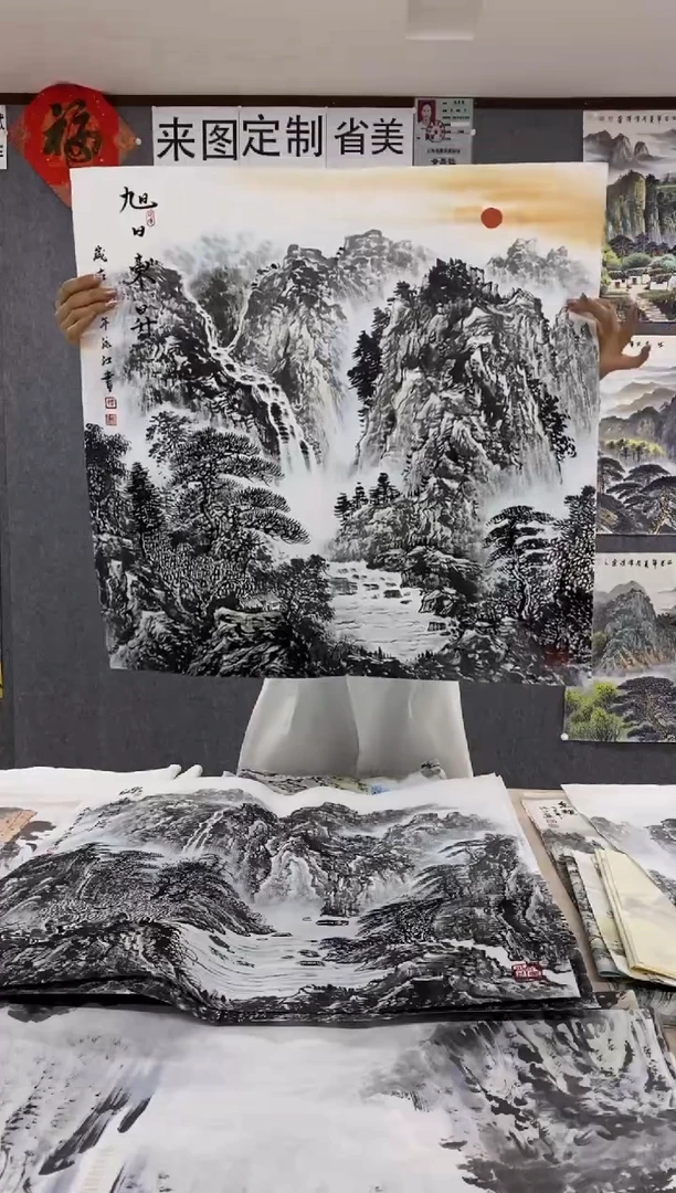 国画福利！沈泳江手绘 四尺斗方68*68cm