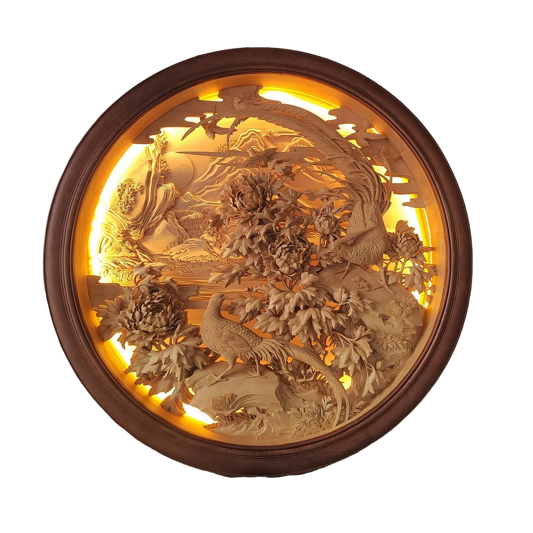 东阳木雕玄关屏风锦上添花