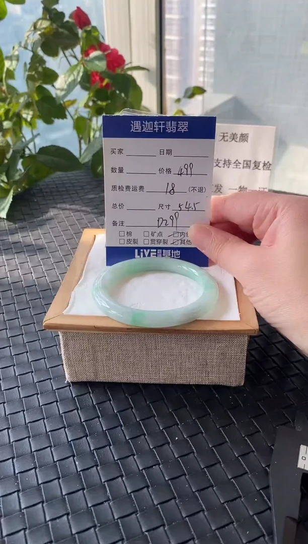 未镶嵌手镯翡翠54.5圈口 D299编码
