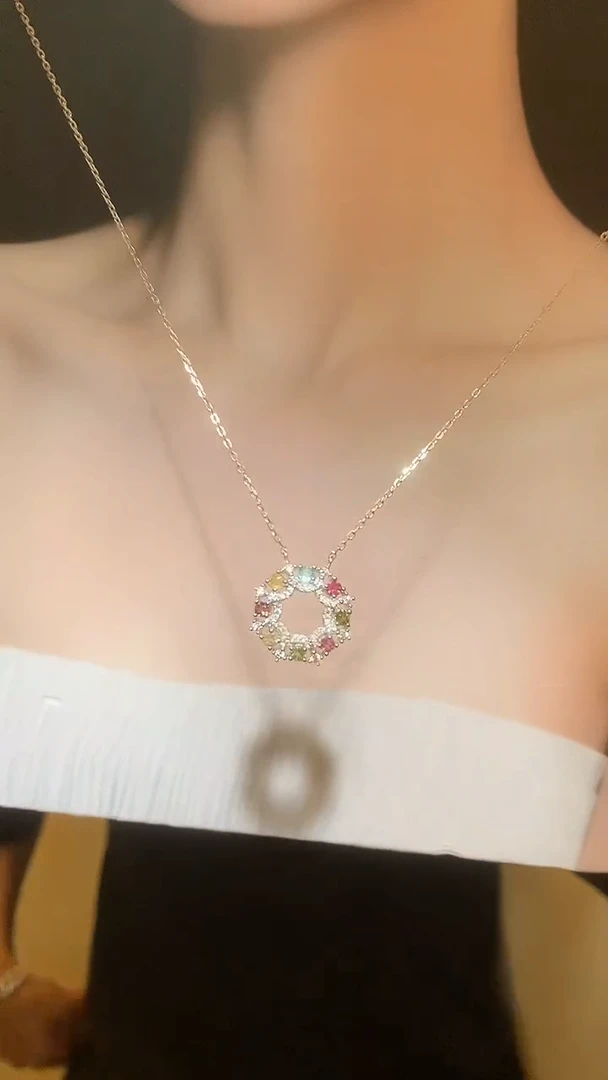 颈饰银S925镶嵌碧玺【宝石世家严选】