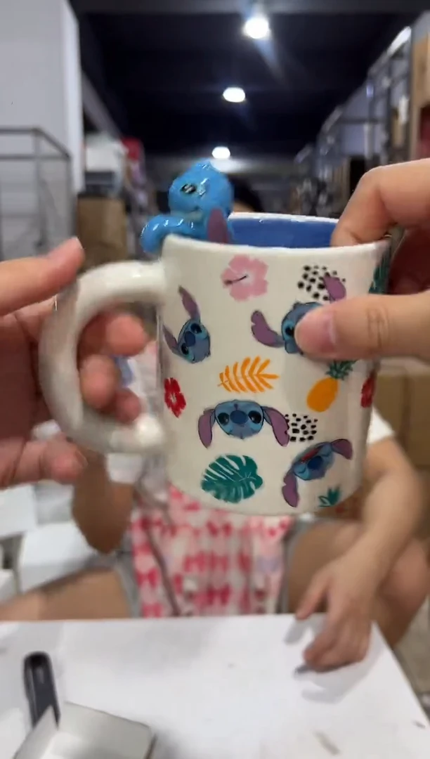 瓷片白色原盒夏季史迪仔水杯