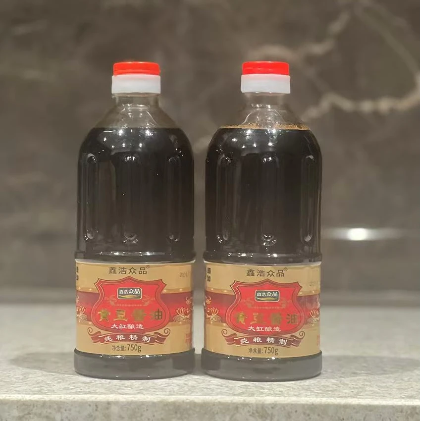 黄豆酱油，零添加，每瓶750g共两瓶