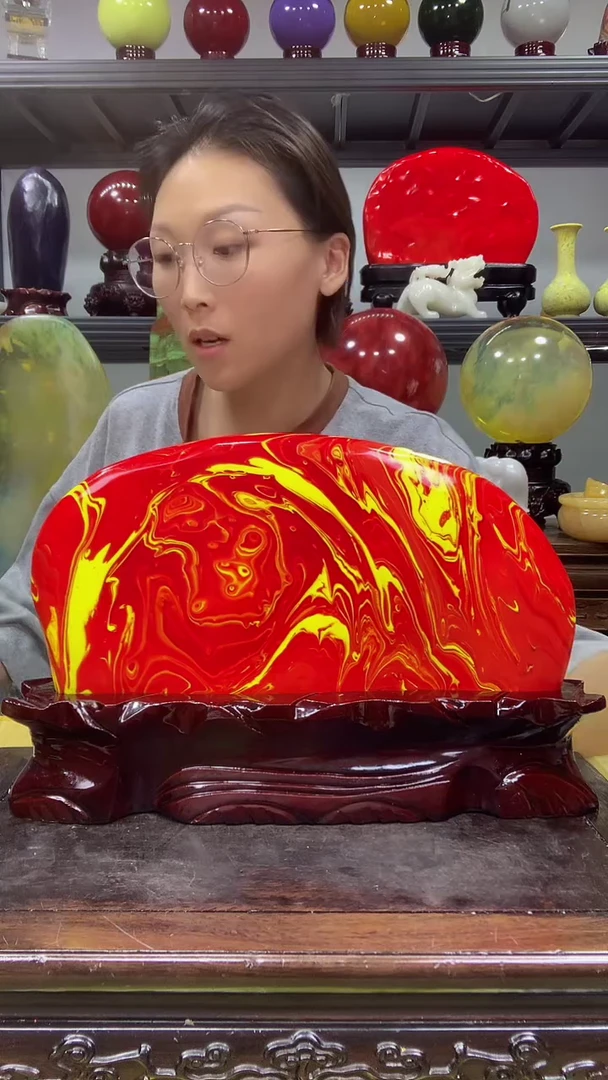 石材<中国红>高档家居桌面摆件
