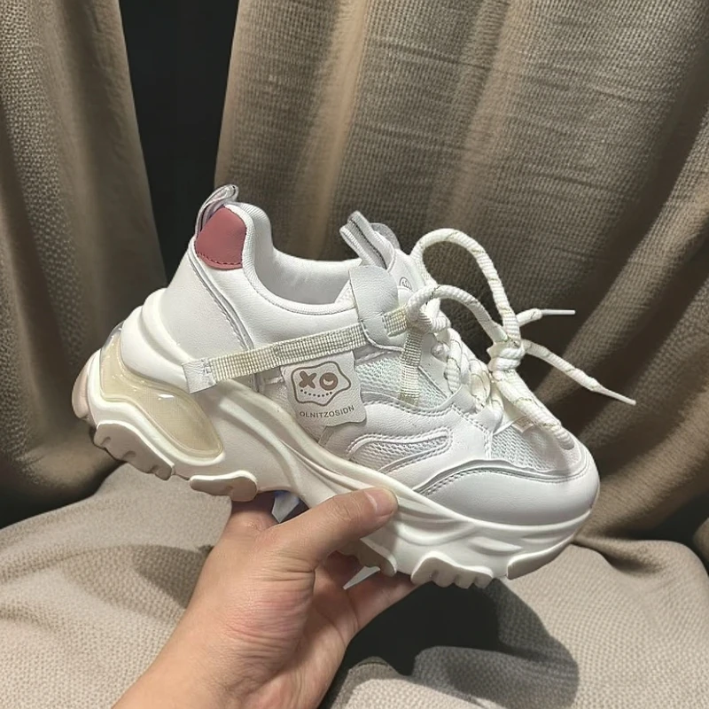 0030百搭时尚白色老爹鞋鞋女夏季气质