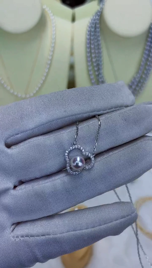 银S925镶嵌DA海水珍珠x035 套链
