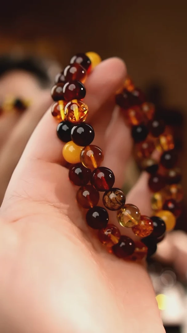 琥珀颈饰未镶嵌10+多宝妈妈链七大名珀