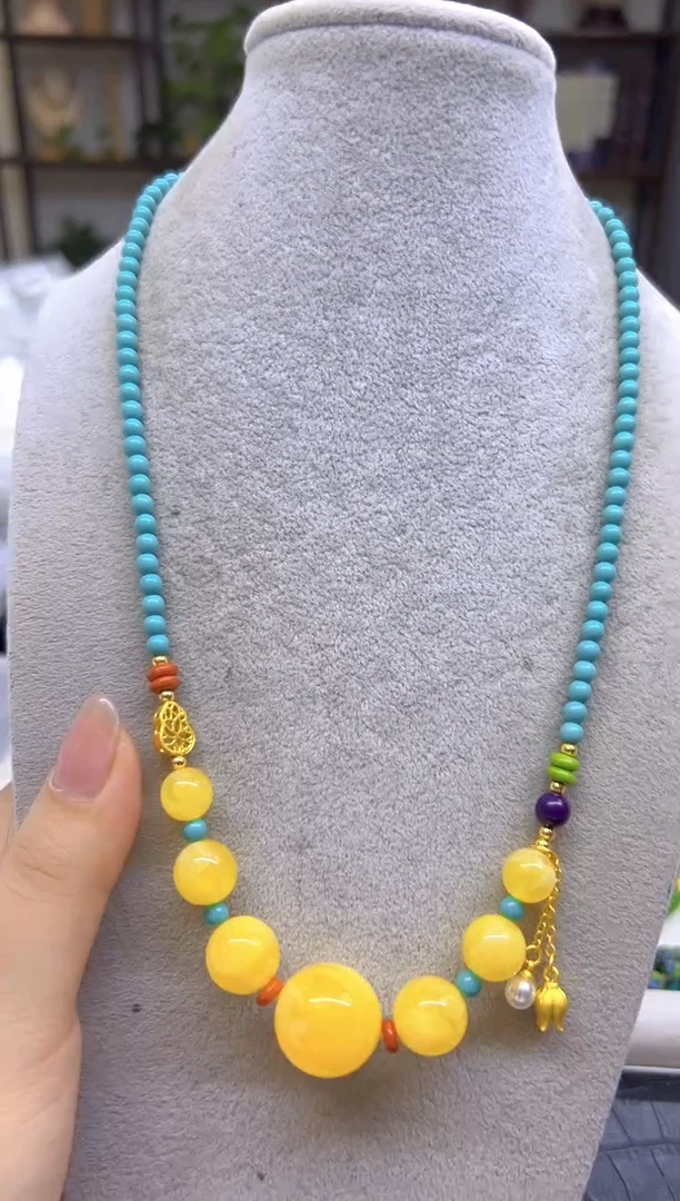 蜜蜡项链未镶嵌DIY款X665