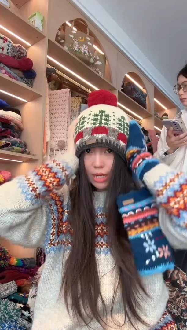 羊毛美利奴红色萝卜帽