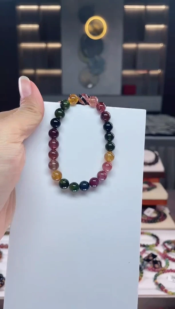 未镶嵌老矿碧玺单圈手串8mm+碧玺（多样性发一条）Q