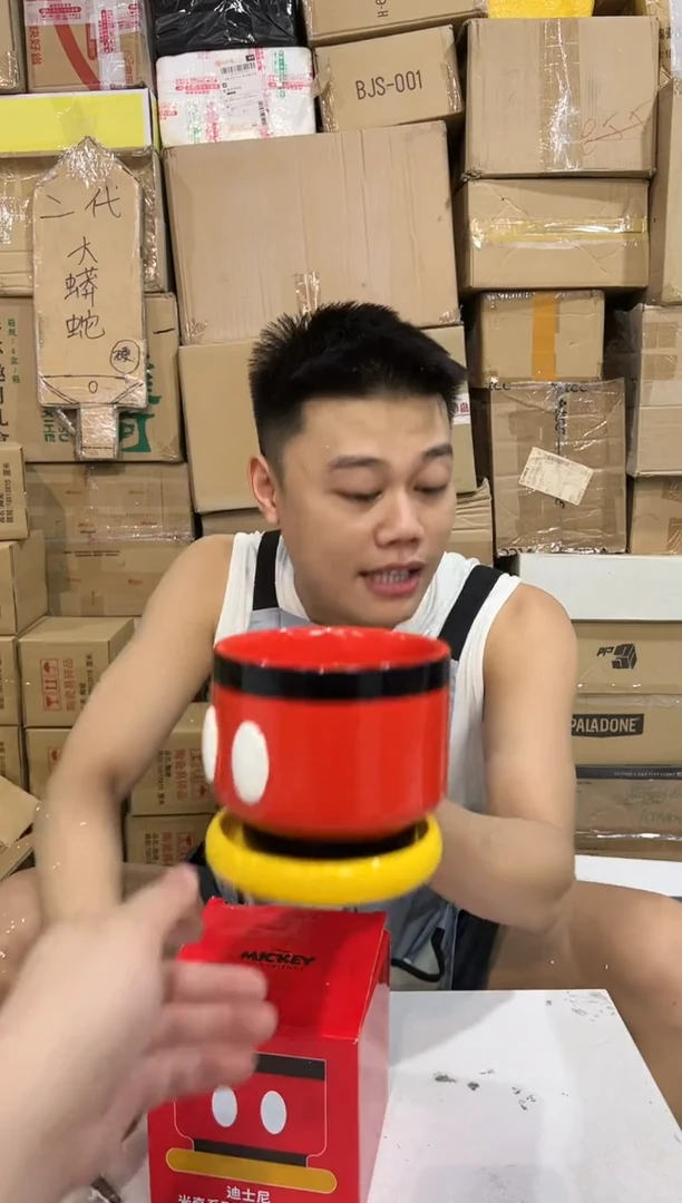 瓷片原盒米奇花盆