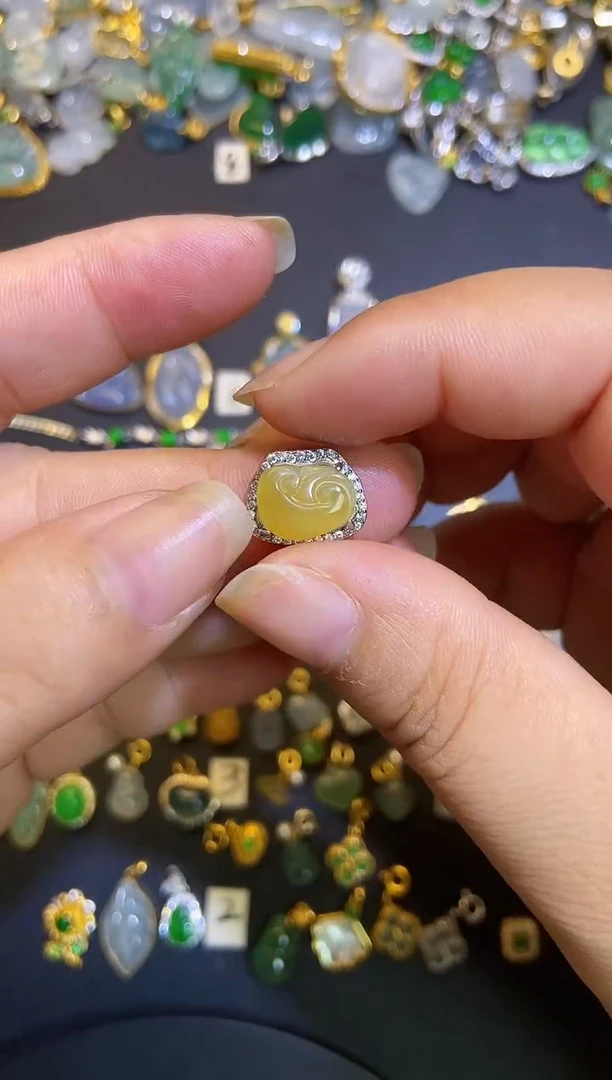 翡翠银S925镶嵌吊坠(不含链)1