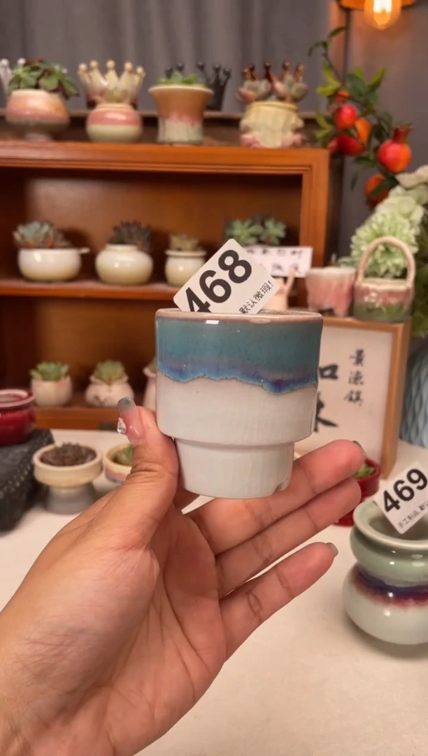 瓷片468微瑕知木小芳花盆