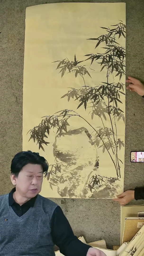 国画四尺整张  墨竹  69*138cm