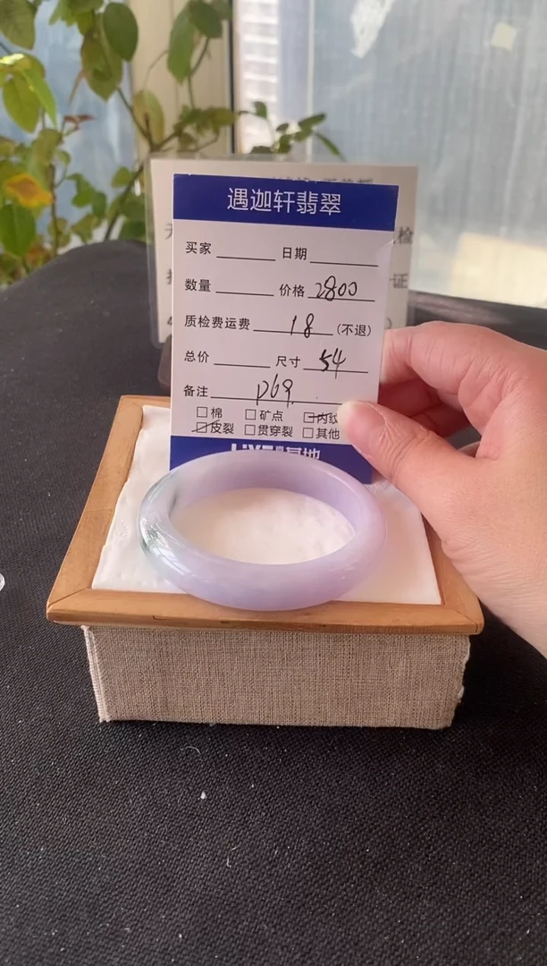 未镶嵌手镯翡翠P69编码 54圈口