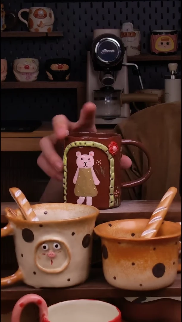 杯子陶景德镇可爱设计师款陶瓷96