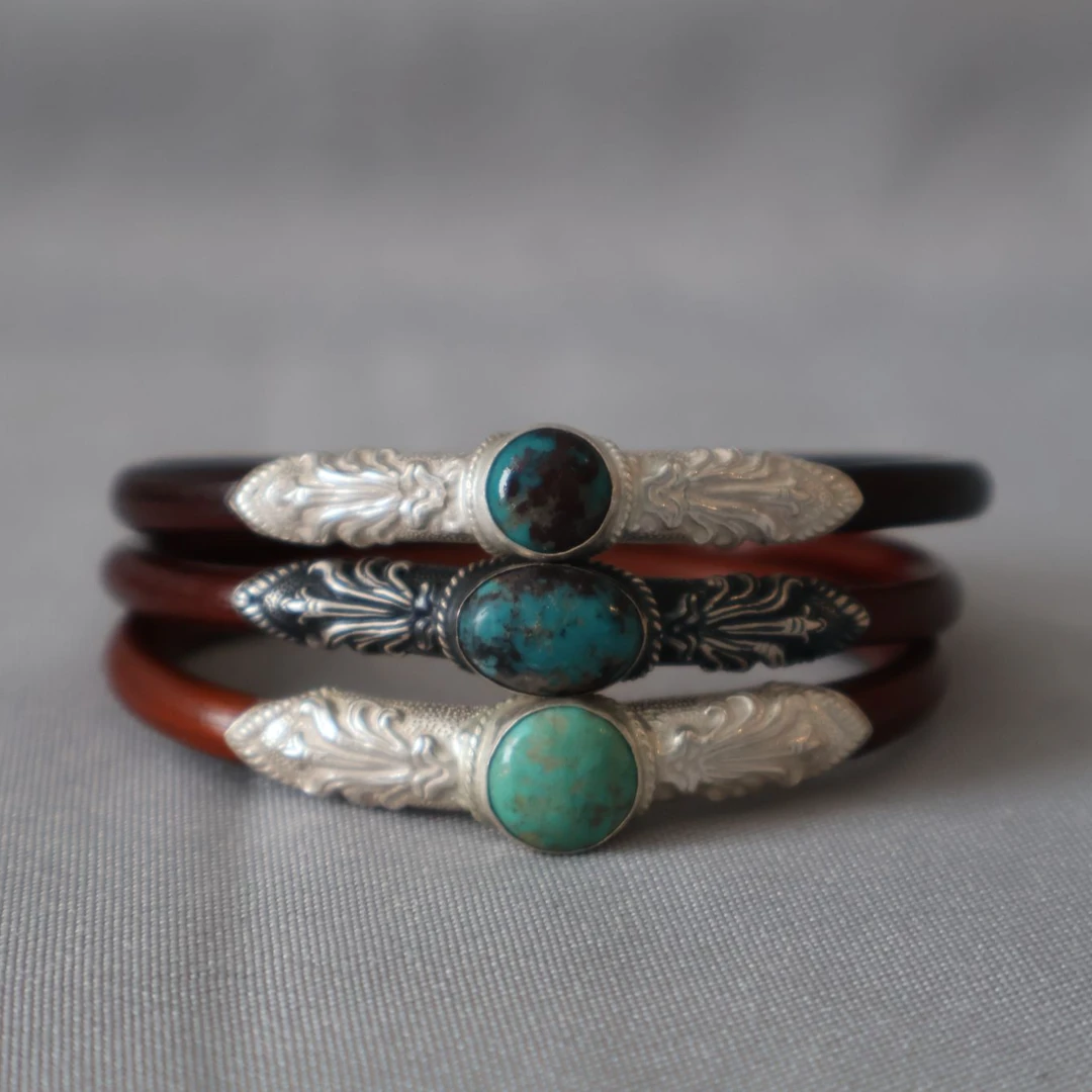 非金属木质手镯 西藏鸡血藤水流枝纯银手镯